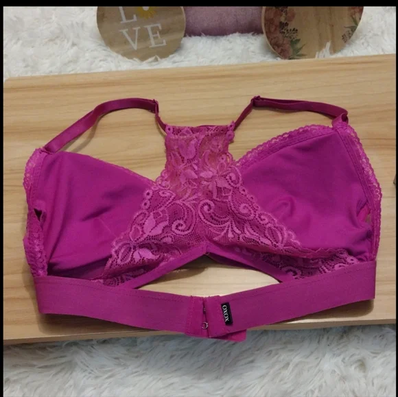 XOXO Lace Bralette in Magenta Padded Small - Picture 4 of 7